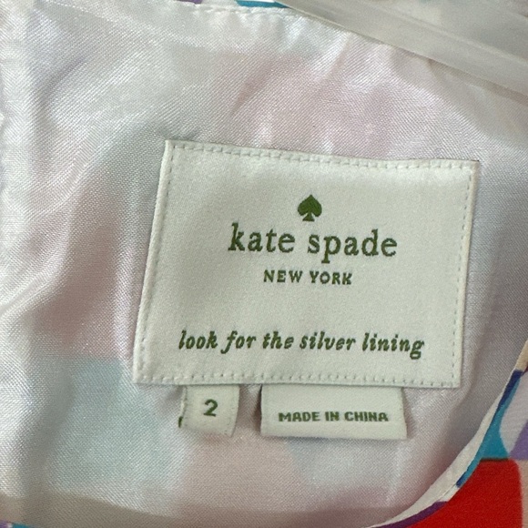 Kate Spade Abbey Bright Geometric Print Sheath Silk Blend Dress Size 2 - Picture 6 of 6